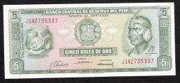 PEROU   PERU P92   5  SOLES   1968    UNC. - Pérou