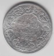 @Y@    BRITISH INDIA  1/4 Rupee  1885  Ag / Zilver   (2288)    Look Picture - India