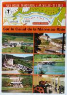 Cp Plan Incliné Transversal Arzviller St Louis Canal Marne Au Rhin Multi Vues Voyagé 1979 Timbre Cachet Sarre Union - Arzviller