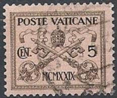 1929 VATICANO USATO CONCILIAZIONE 5 CENT - VTU001-4 - Usati