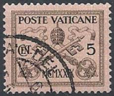 1929 VATICANO USATO CONCILIAZIONE 5 CENT - VTU001-6 - Usati