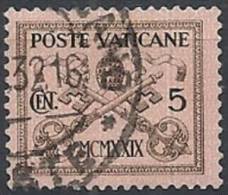 1929 VATICANO USATO CONCILIAZIONE 5 CENT - VTU001-8 - Usati