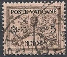1929 VATICANO USATO CONCILIAZIONE 5 CENT - VTU001-14 - Usati