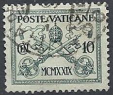 1929 VATICANO USATO CONCILIAZIONE 10 CENT - VTU002-2 - Usati