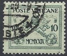 1929 VATICANO USATO CONCILIAZIONE 10 CENT - VTU002-8 - Usati