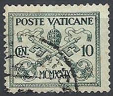 1929 VATICANO USATO CONCILIAZIONE 10 CENT - VTU002-9 - Usati