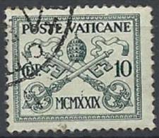 1929 VATICANO USATO CONCILIAZIONE 10 CENT - VTU002-11 - Usati