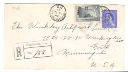 VER2488 - CANADA' 12/11/1957 , Registered Per Gli USA Da Victoriaville - Storia Postale