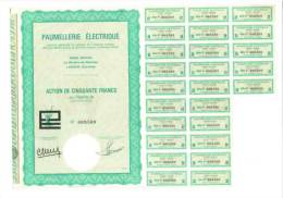 Paumellerie Electrique - Action De 50 Francs - Electricity & Gas