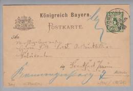 Heimat DE Bayern Ottobeuren 1893-04-03 GS Nach Frankfurt - Postal  Stationery