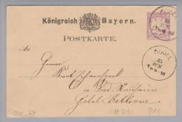 Heimat DE RP Kusel 1880-06-25 GS Nach Bad Neuheim - Postal  Stationery