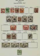 NEW ZEALAND 1936 - 1944 OFFICIALS SET PLUS ADDITIONAL PERF/DIE VARIETIES ON AN ALBUM PAGE FINE USED Cat £224+ - Service