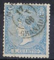 Sello 4 Cuartos Isabel II 1866, Fechador MOTRIL (granada), Num 81 º - Usados