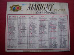 -MARIGNY FILTRE GOÛT FRANCAIS - PETIT CALENDRIER - Petit Format : 1961-70