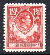 Northern Rhodesia GVI 1938 1½d Carmine, Very Lightly Hinged Mint (A) - Rhodésie Du Nord (...-1963)