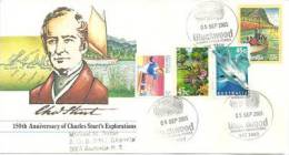 Explorateur Charles Sturt. (Murray River)  Centenaire. Un Entier Postal  Ayant Circulé Vers Darwin - Storia Postale