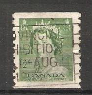 Canada  1953  Queen Elizabeth II  (o) 2c - Coil Stamps