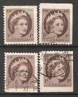 Canada  1954-62  Queen Elizabeth II (o) 1c - Single Stamps