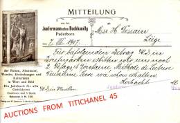 Brief 1907 - PADERBORN - JUNFERMANN´SCHE BUCHHANDLUNG - Imprimerie & Papeterie