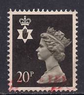 NORTHERN IRELAND GB 1989 20p BROWNISH BLACK USED MACHIN STAMP SG N151..( K130 ) - Irlanda Del Nord