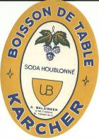 Etiquette Bouteille Ref 009. Boisson De Table - Soda Houblonné - Karcher - Balzinger - Pré Saint-Gervais - Limonade