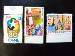 CUBA 1979 TRES SELLOS Yvert & Tellier 2147 + 2120 + 2155  (*) - Ungebraucht