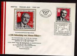 AUTRICHE    FDC    1986 Johann Bohm  Chimiste - Química