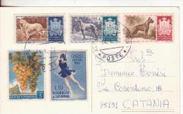 3-San Marino-Saint-Marin-Affrancatura-Affranchissement-Postage 1970-L.3+3+4+5+10-Valori Gelli-Animali-Sport-Frutta:Uva - Cartas & Documentos