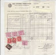 PO8154B# IMPOSTA SULL´ENTRATA - MARCA DA BOLLO - FISCALI REGNO Su FATTURA REALE AUTOMOBILE CIRCOLO D´ITALIA 1945 - Steuermarken