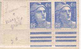 FRANCE N°718A 4.50 BLEU TYPE MARIANNE DE GANDON VISAGE GRELE  NEUF SANS CHARNIERE - Unused Stamps