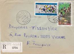 MARCOPHILIE, CONGO,1982, RECOMMANDE POINTE NOIRE, Affranchissement Composé Pour La FRANCE Danseur Cochemeille/3720 - Sonstige & Ohne Zuordnung