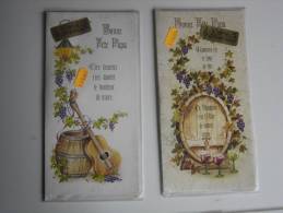 LOT 2 CARTES POSTALES CP AVEC ENVELOPPE Bonne Fete Papa VIN GUITARE TONNEAU - Día De La Madre