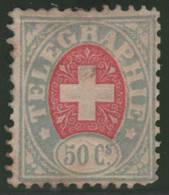 SUIZA 1868/81 - Yvert #T4b (Telégrafos) - MLH * - Télégraphe