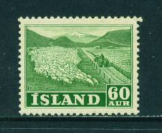 ICELAND - 1950 Pictorial Definitives 60a  Mounted Mint (fox Spot On Reverse) - Unused Stamps