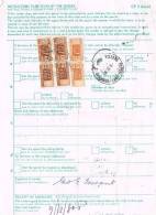 975- Storia Postale 9.12.80  Bollettino Di Spedizione Sicilia/Australia Affr. Pacchi X £. 800 + 2 X £. 150 - Covers & Documents