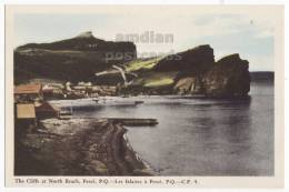 NORTH BEACH CLIFFS - PERCE QUEBEC-CANADA PQ Postcard-ca1930-40s-SCENIC VILLAGE  [c3614] - Percé