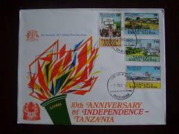 KUT 1971 10th.Anniv TANZANIAN INDEPENDENCE Full Set On FDC. - Kenya, Uganda & Tanzania