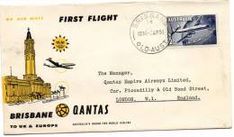 Brisbane To UK And Europe 1958 Air Mail Cover - Covers & Documents