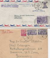 India  2 Covers Sent To Europe  # 604 # - Poste Aérienne