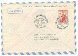 FINLAND FFC Helsinki-Copenhagen 1948 Red Cross Stamp (perfect Condition) - Covers & Documents