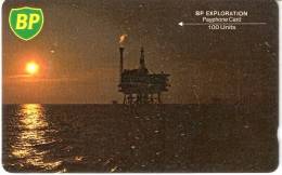 TARJETA DE REINO UNIDO DE BP 100 UNITS (1BPEA) SUNSET-PUESTA DE SOL (2 PHOTOS) - [ 2] Oil Drilling Rig