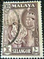 Malaysia 1961 Selangor Tiger Sultan Salahuddin Abdul Aziz Shah 10c - Used - Selangor