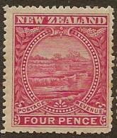 NZ 1898 4d Pink Terraces P15 SG 252b HM XZZ34 - Unused Stamps