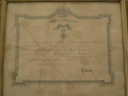 DIPLOME DE CHEVALIER DE L ETOILE NOIRE DU 7/03/1931 - Frankreich