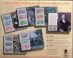 500 Jahre Entdeckung Amerika USA Block 25/30 ** 60€ Kolumbus Schiff Landung Ship Bloc History Sheet Booklet Bf US-postal - 3. 1981-...