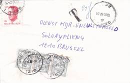 2203 Op Brief Met Stempel GEEL , Getaxeerd Met TX80 Met Stempel BRUXELLES - 1981-1990 Velghe