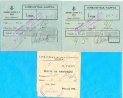 EX YU.Croatia.The Adriatic Sailing D.D.The Arm-chair Tickets. (3 Ticket) - Europe