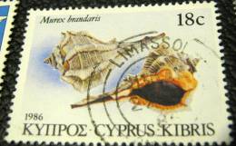 Cyprus 1986 Shell Murex Brandaris 18c - Used - Gebraucht