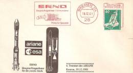 ARIANE L04 Enveloppe Illustrée Erno Oblitération Ema BREMEN Du 19/12/1981 - Europe