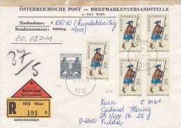 LETTRE COVER BRIEF, AUTRICHE OSTERREICH,1967, Einschreiben, Mi 1153.1229, WIEN - FULDA  /3870 - Briefe U. Dokumente